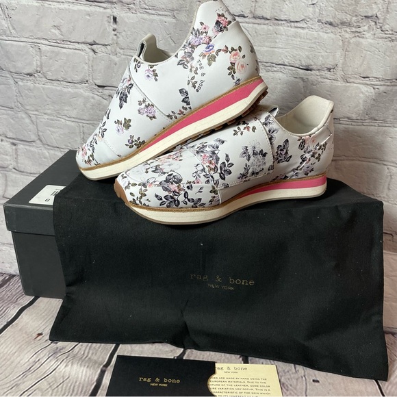 New Rag & Bone Dylan Elastic Runner Floral Slip On Sneakers Size 38 US 8 - Picture 10 of 13